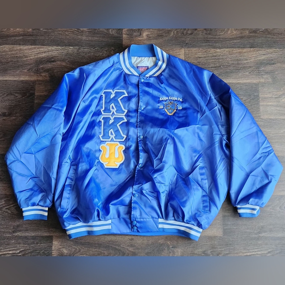 Kappa Kappa Psi Fraternity Blue Satin Band Jacket Men Size 4xl